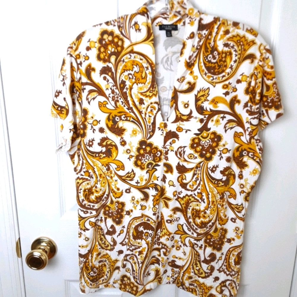 GC Cap Sleeve V-neck Talbots XL Top